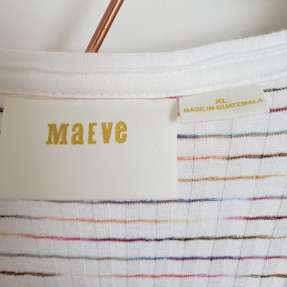 Anthropologie, Maeve Leila Wrap Striped Rib Top XL - Picture 4 of 6